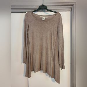 Light brown asymmetrical lightweight  sweater